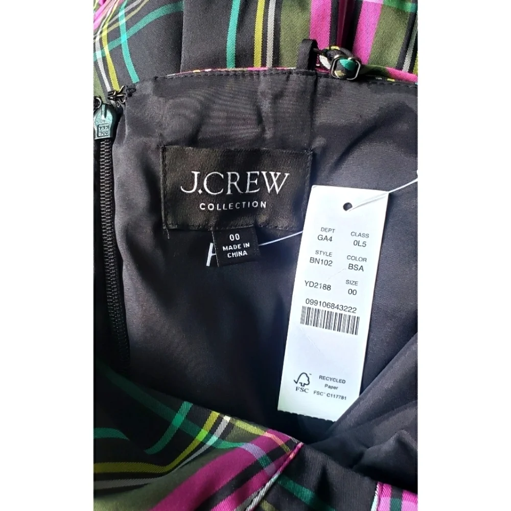 68. J.Crew Tiered taffeta maxi dress in pink Stewart tartan